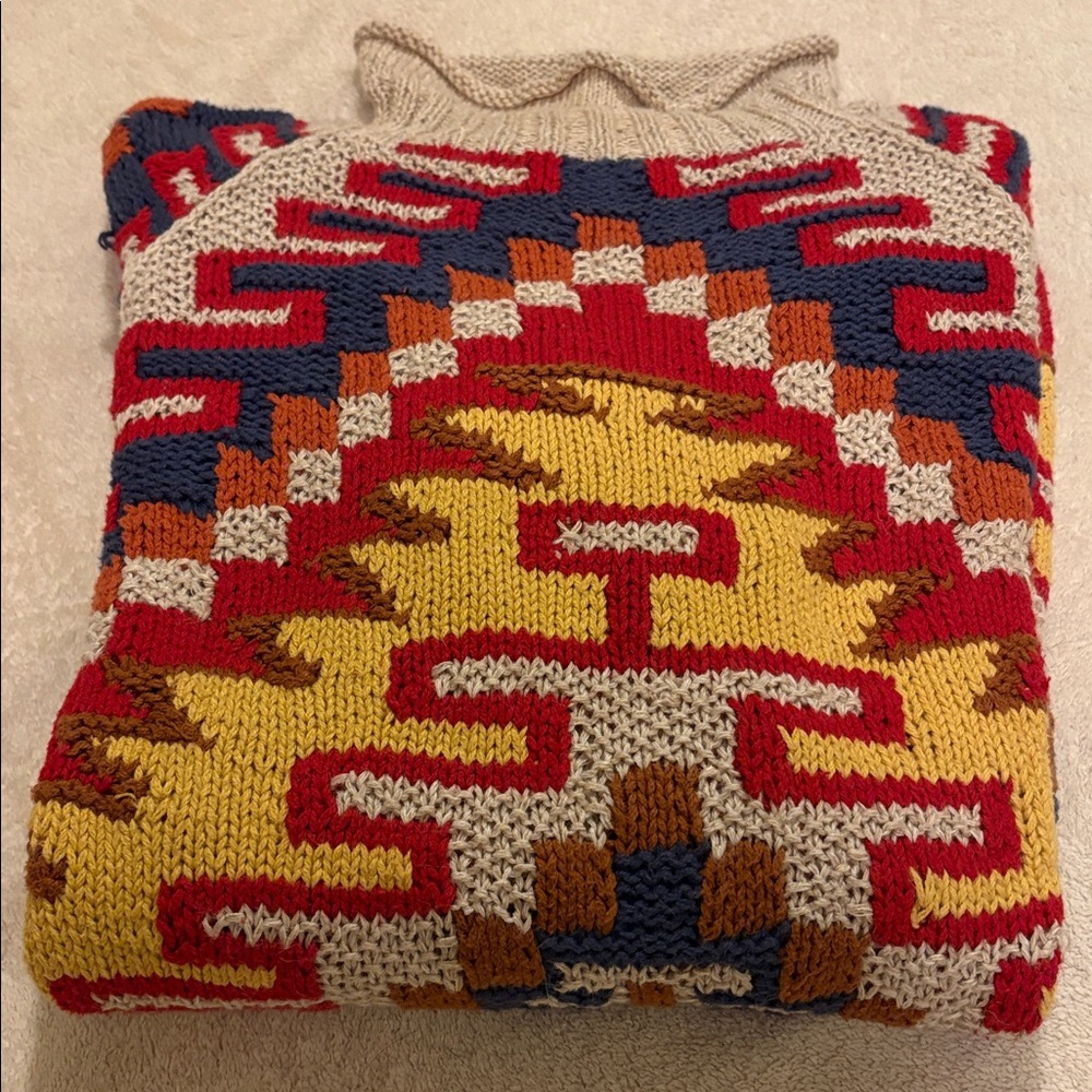 Cozy & colorful knit sweater by Harold’s.